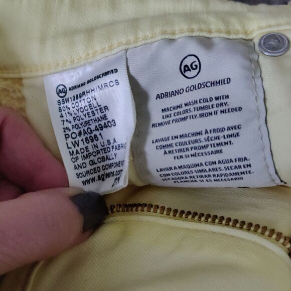 🤩HOST PICK 🤩NWT $188 AG Legging Super Skinny Ankle Butter Yellow jeans - Picture 10 of 10